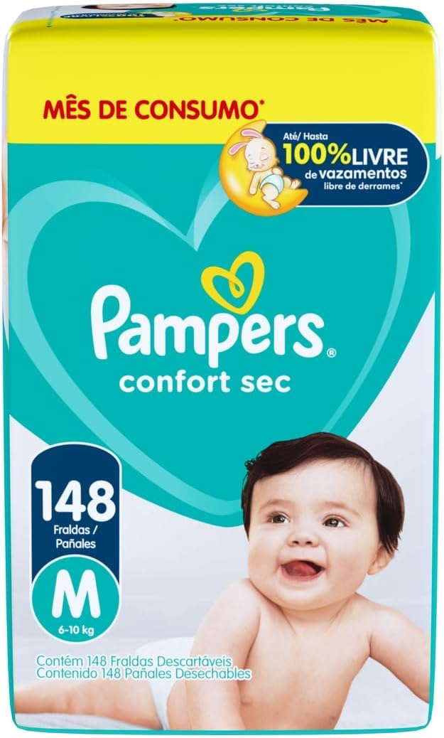 Fralda Pampers Confort - 148 Fraldas (COMPRE 1 LEVE 2)