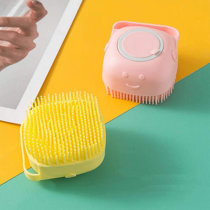 Escova de Banho Pet Em Silicone Com Dispenser de Shampoo- Pet Brush